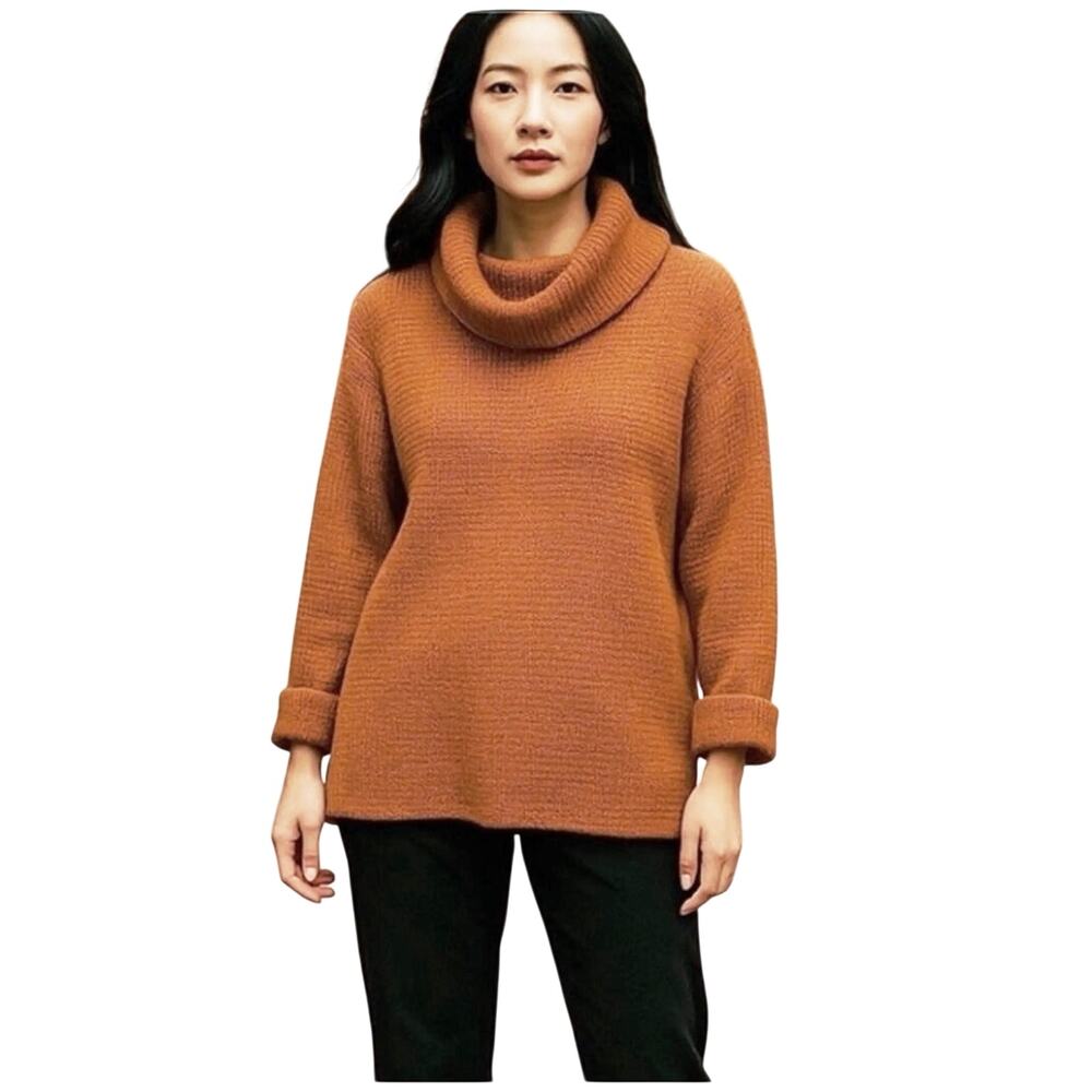 ANTHROPOLOGIE PILCRO Women’s Burnt Orange Cuffed Tunic Sweater